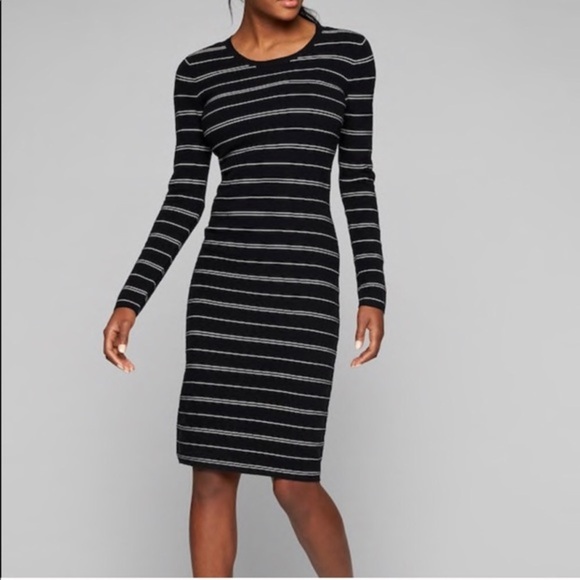 Athleta stripe black white sweater dress - Picture 2 of 4